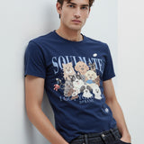 [DFRAME] Lovely Dog Printed Short Sleeve T-shirt "SOULMATE" Casual Men's Short Sleeve T-shirt