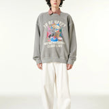 [CLOUD CAKE] Men's Fashion Pigment Double-Layer Fabric Printed Sweatshirt