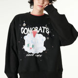 [CLOUD CAKE]Fashion Cloud Cake  Drawing Embroidered Sweatshirt Unisex