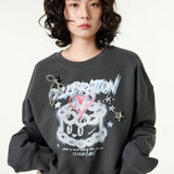 [CLOUD CAKE] Women's Fashion Cloud Cake Spray Artwork Sweatshirt