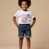 [DFRAME] 3-tier cloud cake "UNITY MODE" character children's short-sleeved T-shirt