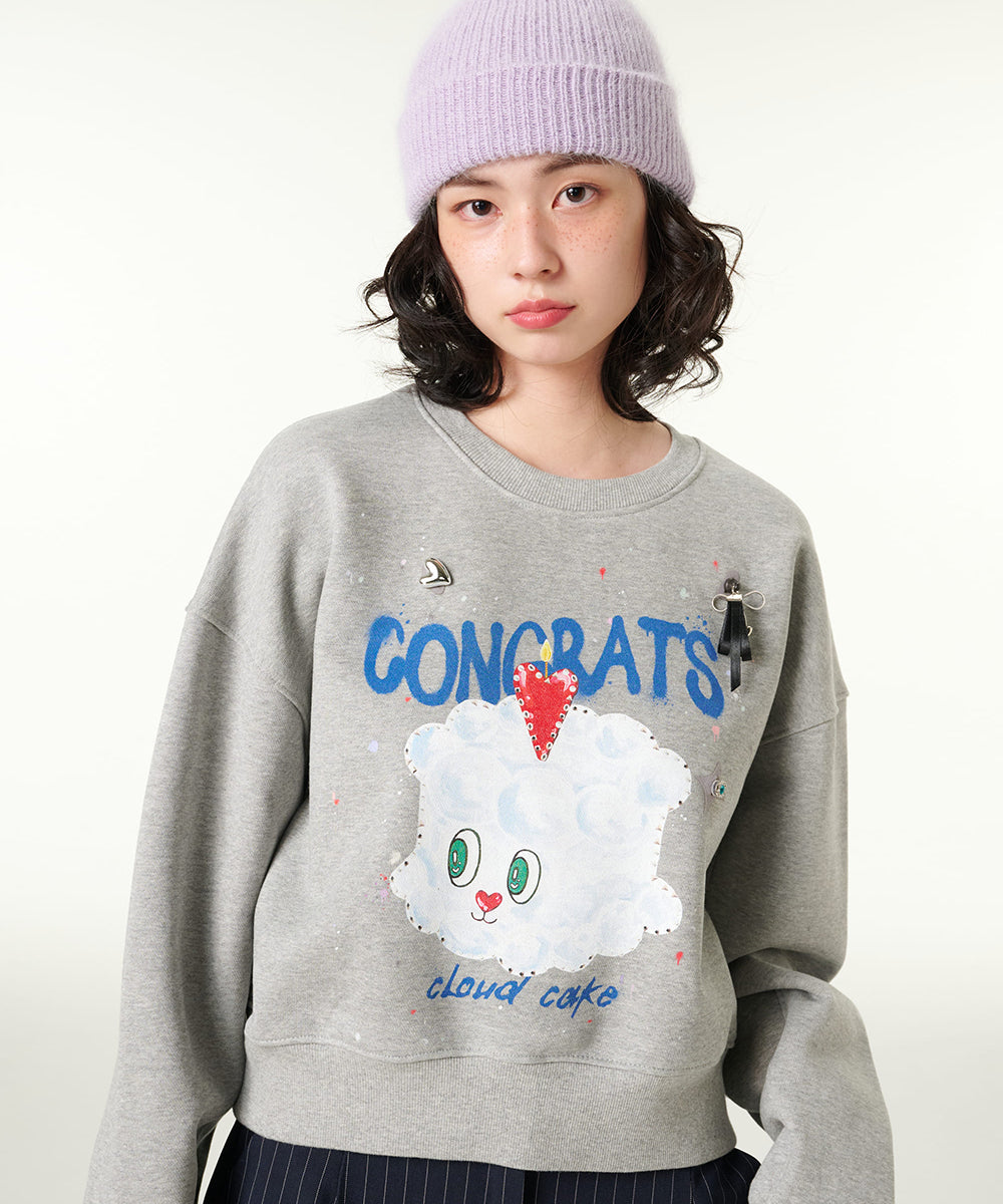 [CLOUD CAKE] Fashion unisex party style sweatshirts hot sale limited editon