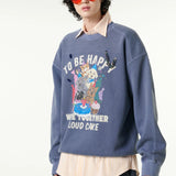 [CLOUD CAKE] Men's Fashion Pigment Double-Layer Fabric Printed Sweatshirt