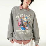 [CLOUD CAKE] Men's Fashion Pigment Double-Layer Fabric Printed Sweatshirt