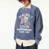 [CLOUD CAKE] Men's Fashion Pigment Double-Layer Fabric Printed Sweatshirt