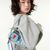 [CLOUD CAKE] Women's Fashion Cloud Cake & Star Crop Hoodie Dark Gray