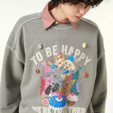 [CLOUD CAKE] Men's Fashion Pigment Double-Layer Fabric Printed Sweatshirt