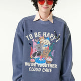 [CLOUD CAKE] Men's Fashion Pigment Double-Layer Fabric Printed Sweatshirt